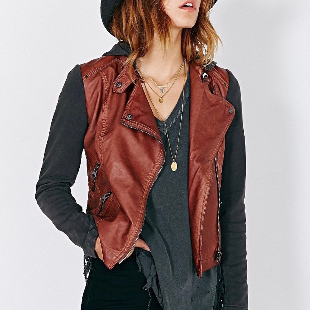 SILENCE + NOISE Leather Moto Jacket
